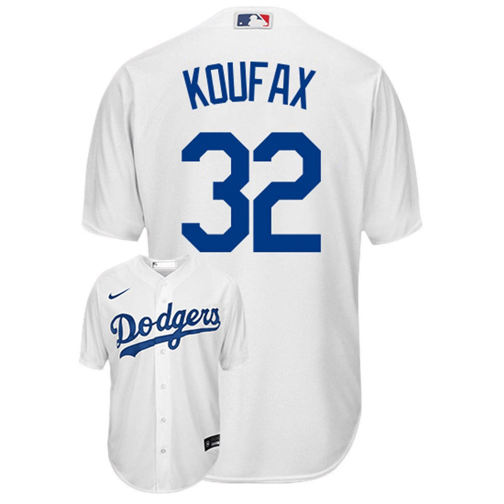 Men's Los Angeles Dodgers Sandy Koufax Replica Home Jersey - White