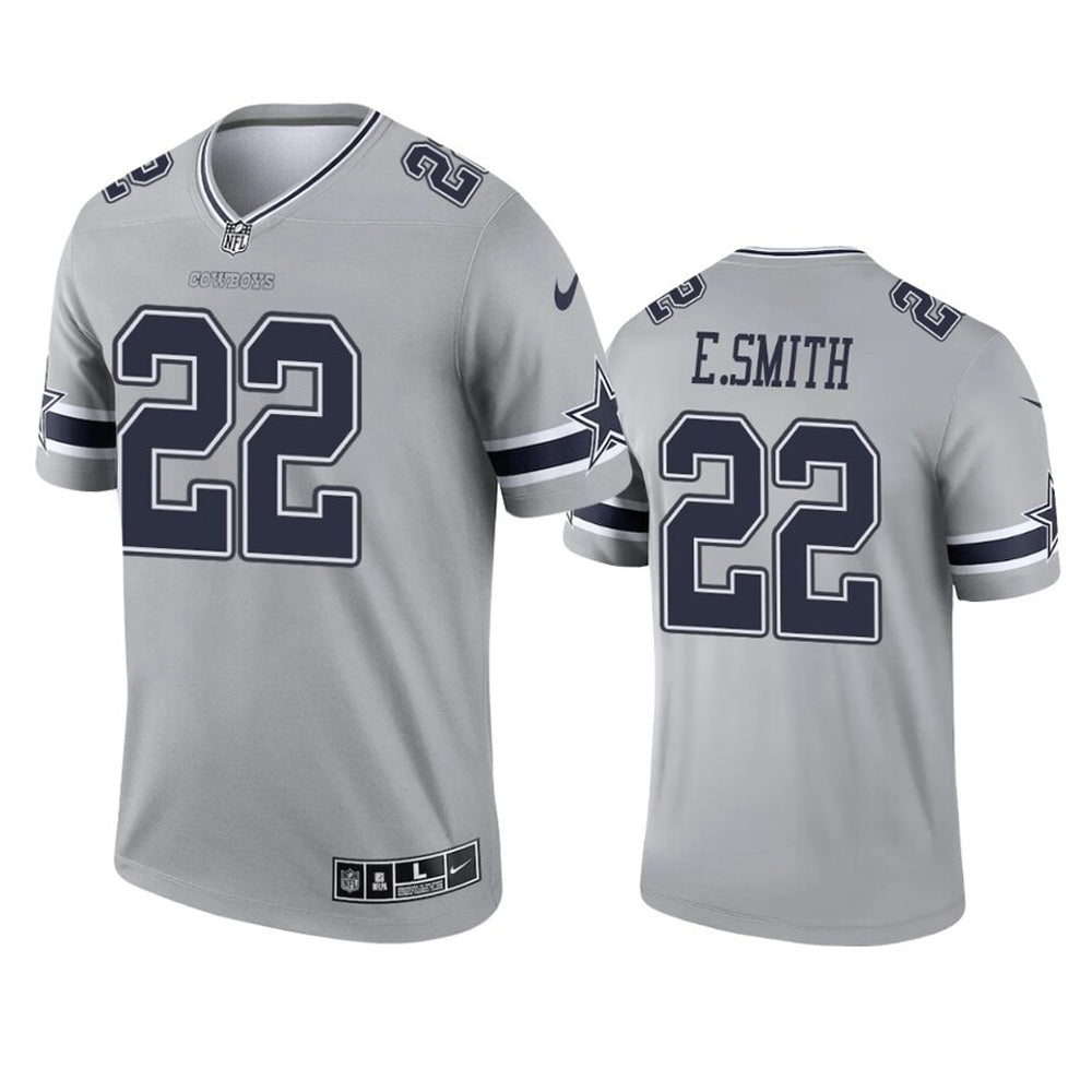 Youth Dallas Cowboys Emmitt Smith Inverted Legend Jersey - Gray